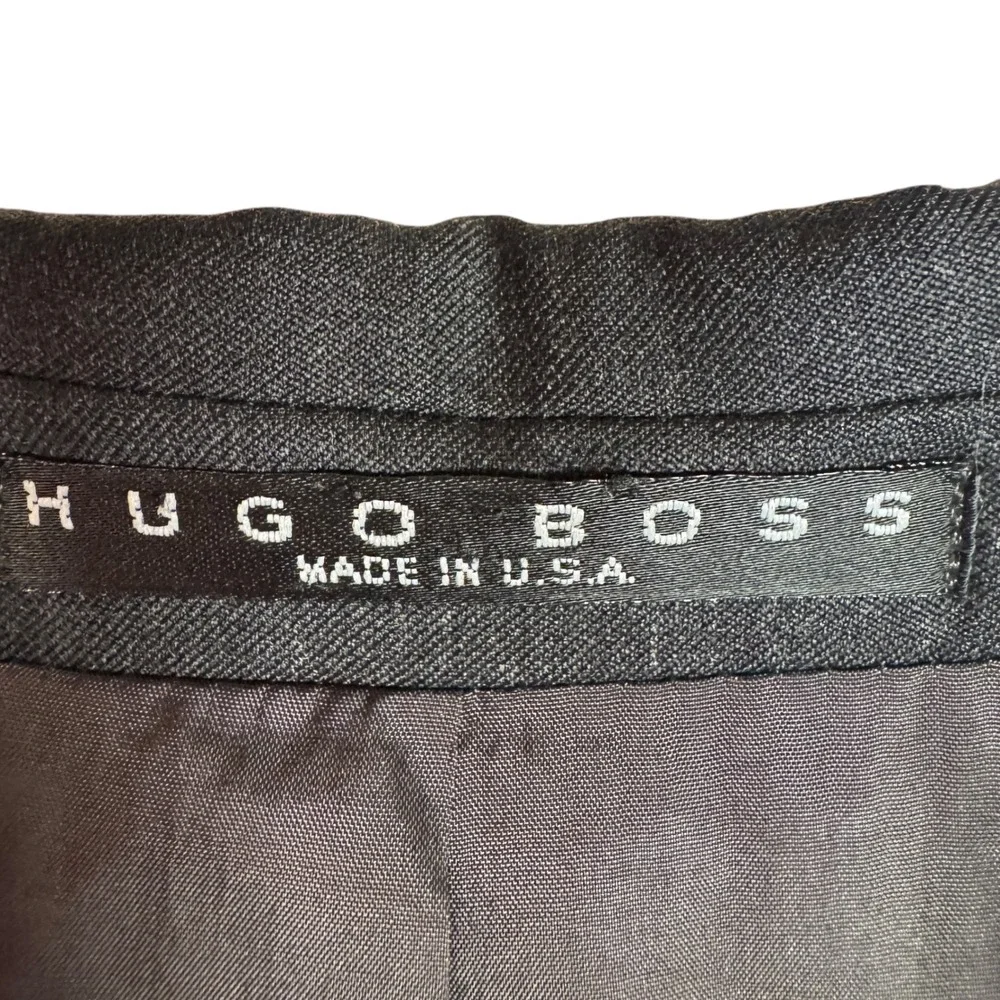 Hugo Boss‎ Suit Jacket Men Black Blazer Super 100 Made in USA Menswear Preppy